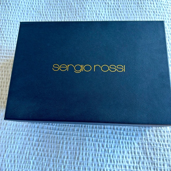 Sergio Rossi peep toe heels shimmery blue - Picture 11 of 11